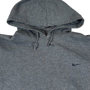 Vintage Y2K Nike Swoosh Logo Pullover Hoodie Sweatshirt Charcoal Mens Size XL